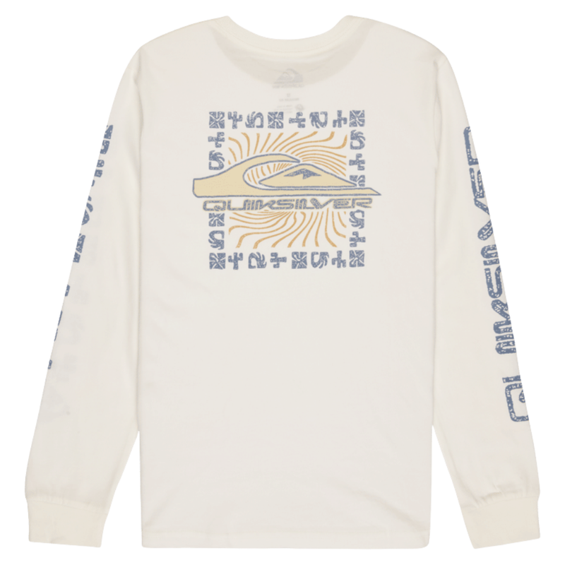 Quiksilver - Evo Border Lines LS Youth - Snow White - T-Shirt Langarm