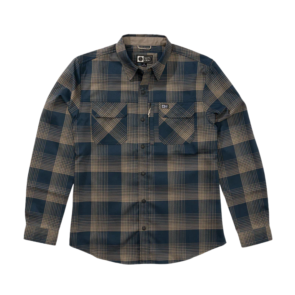 Salty Crew - Fathom LS Tech Flannel - Midnight Navy - Langarmhemd