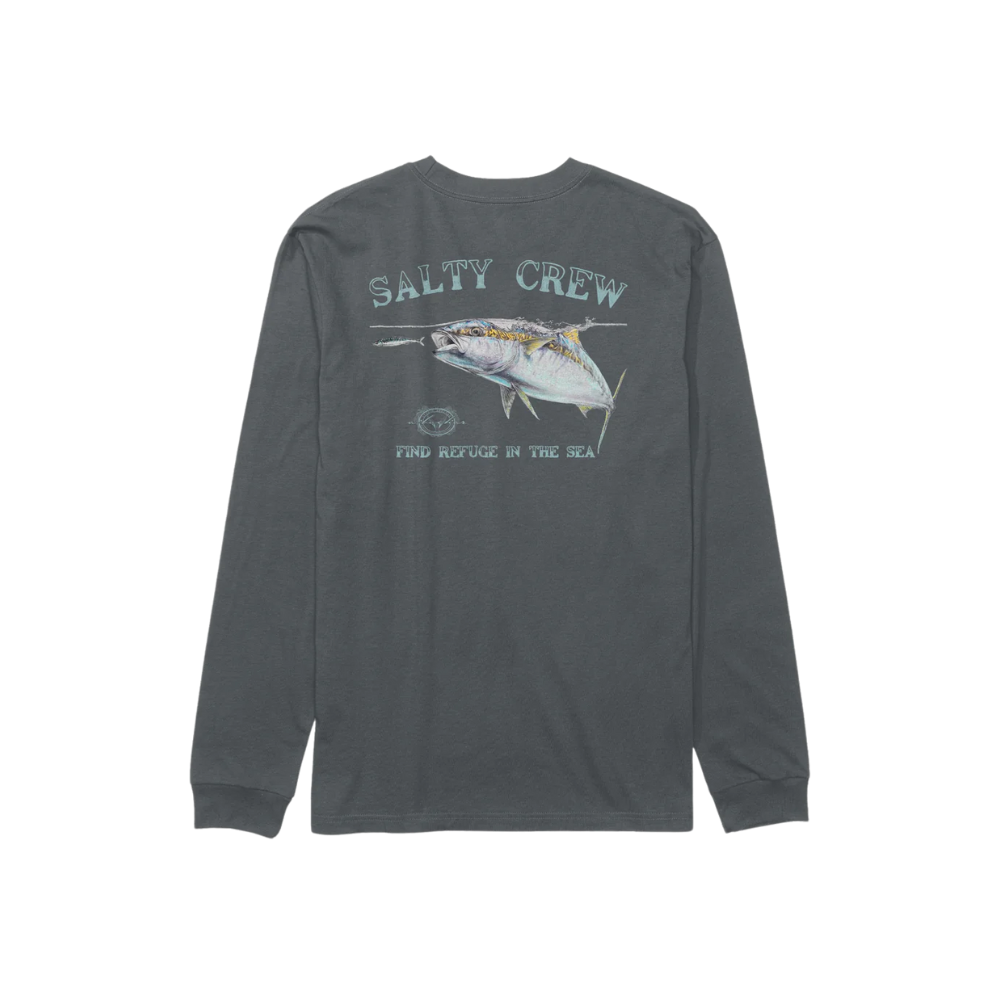 Salty Crew - Surface LS Tee - Charcoal - T-Shirt Langarm
