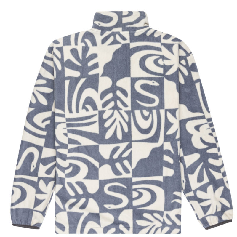 Quiksilver - Ice Fields FZ Youth - China Blue Desert Checker - Fleece Jacke