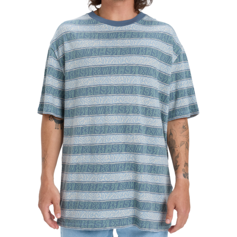Quiksilver - Sassi SS Jacquard Tee - Ashley Blue Sassi Jacquard Str - T-Shirt