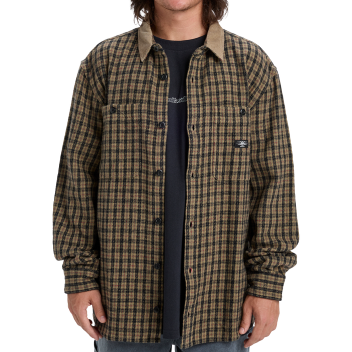 Quiksilver - Mercury Sandstrokes - Sand Strokes Elmwood/Biking Red - Langarmhemd
