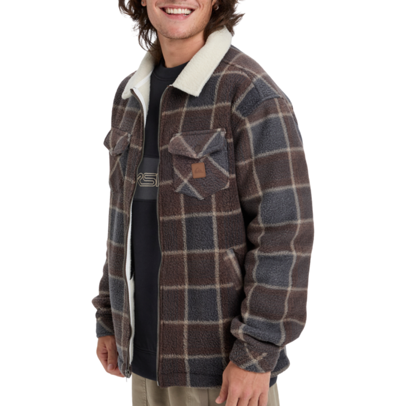 Quiksilver - Sherpa Jacket - Chocolate Brown Sherpa Plaid - Übergangsjacke