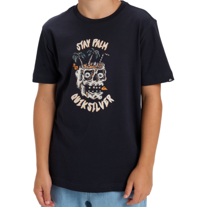 Quiksilver - EV Stay Palm SS Youth - Dark Navy - T-Shirt