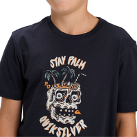 Quiksilver - EV Stay Palm SS Youth - Dark Navy - T-Shirt