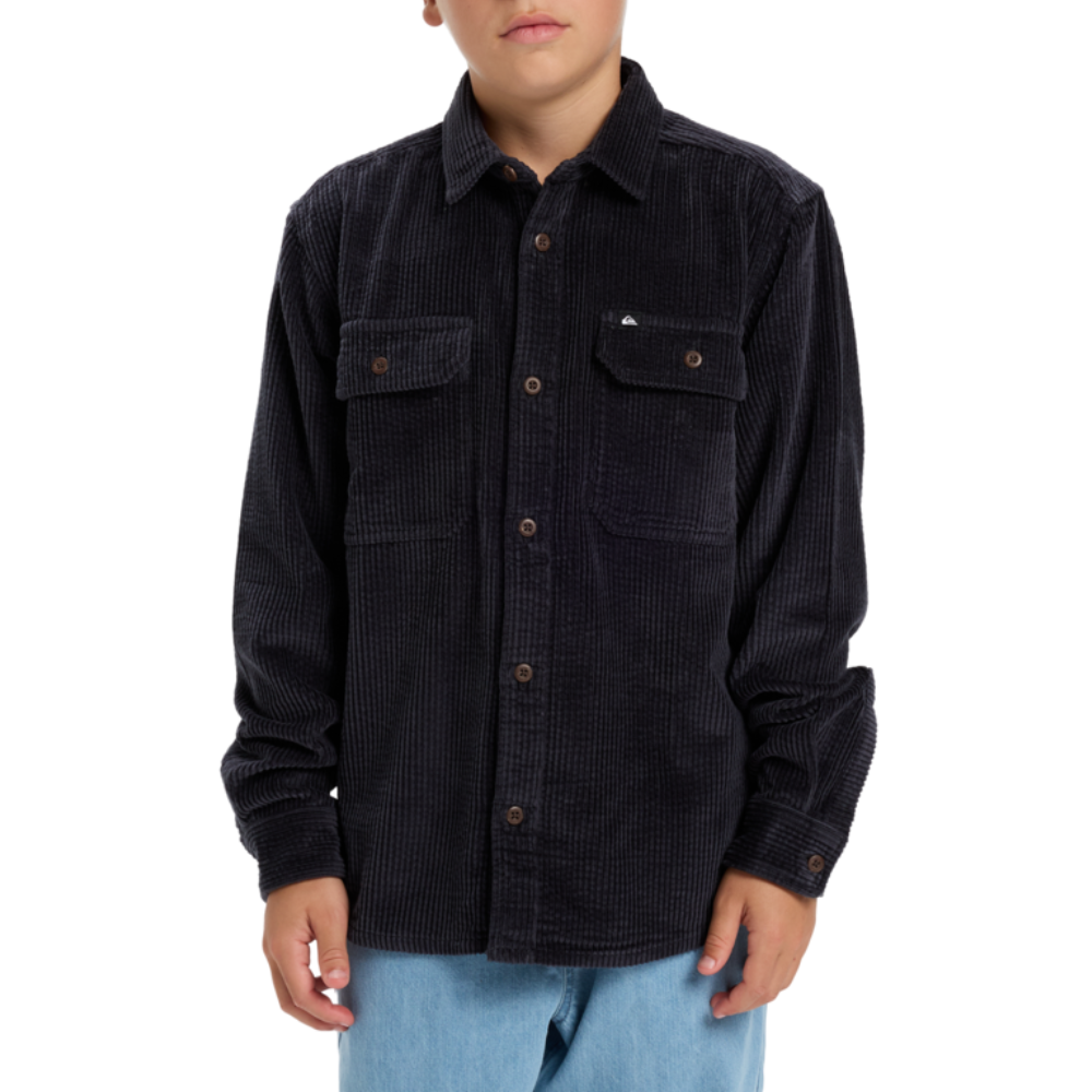 Quiksilver - Venture Cord Youth - India Ink - Langarmhemd