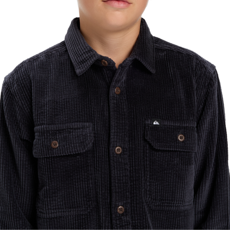 Quiksilver - Venture Cord Youth - India Ink - Langarmhemd