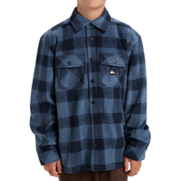 Quiksilver - Bering Strait Check Shirt Yth - China Blue Northsea Plaid - Langarmhemd