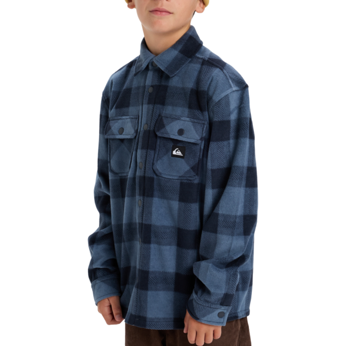 Quiksilver - Bering Strait Check Shirt Yth - China Blue Northsea Plaid - Langarmhemd