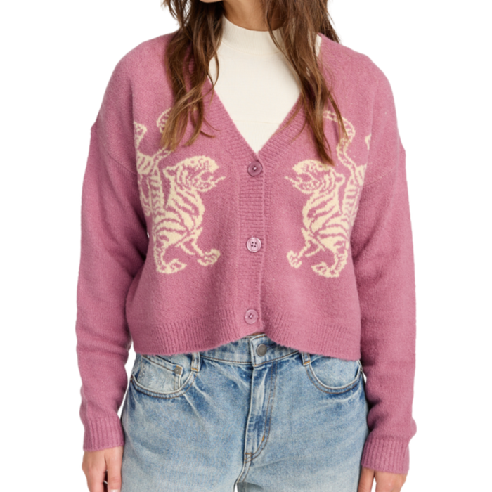 RVCA - Kitty Cardigan Sweater - Orchid - Strickjacke