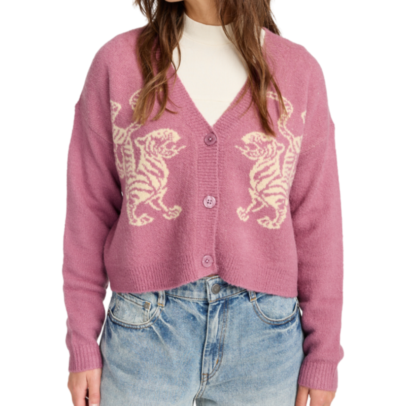 RVCA - Kitty Cardigan Sweater - Orchid - Strickjacke