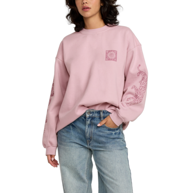 RVCA - Baggie Boyfriend Crew - Lush Lilac - Crew Sweater