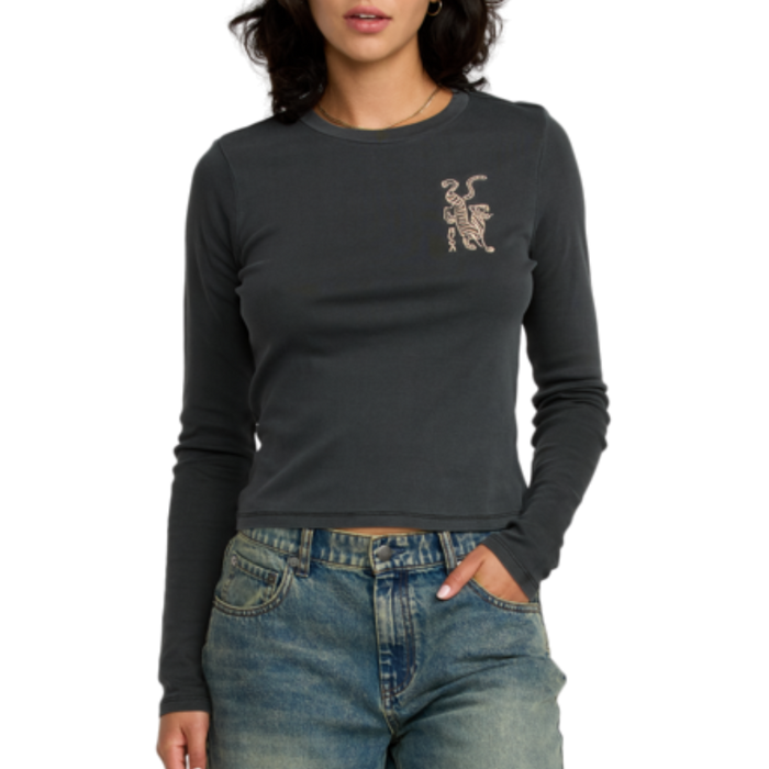 RVCA - Fortune LS - Washed Black - T-Shirt Langarm