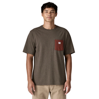 Patagonia - Ms Shop Sticker Pocket Responsibili-Tee - Black w/Basin Green - T-Shirt