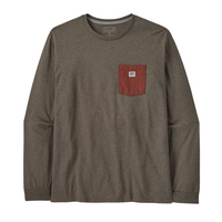 Patagonia - Ms L/S Shop Sticker Pocket Responsibili-Tee - Marlow Brown - T-Shirt Langarm