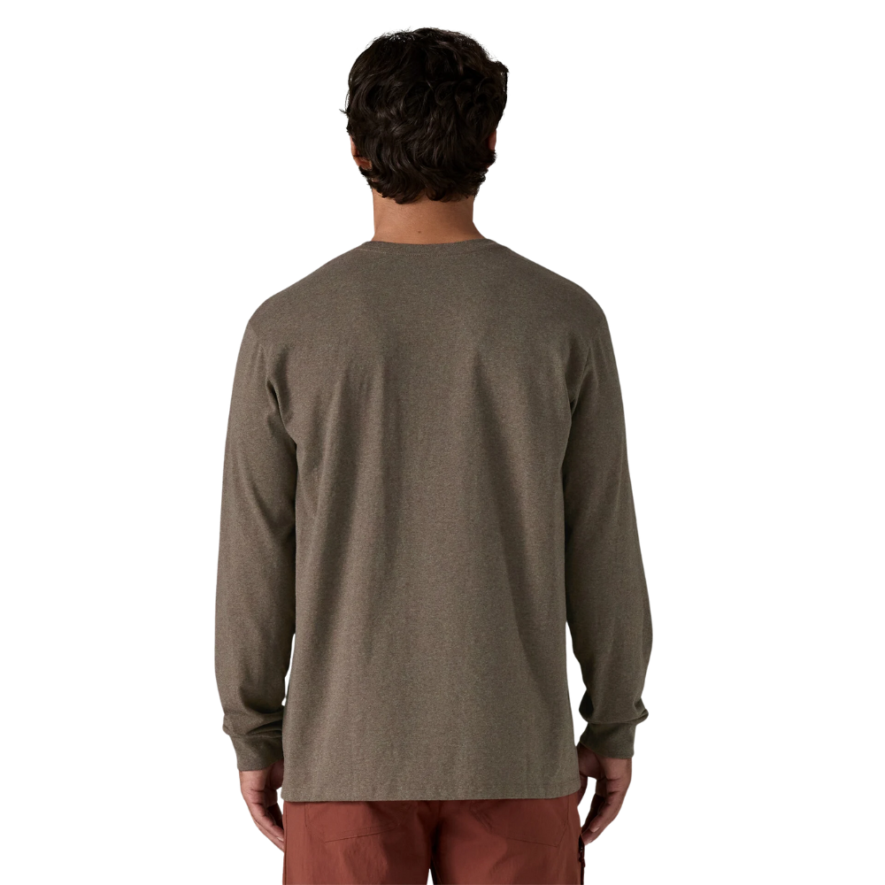 Patagonia - Ms L/S Shop Sticker Pocket Responsibili-Tee - Marlow Brown - T-Shirt Langarm