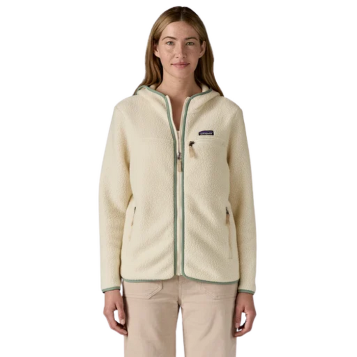 Patagonia - Ws Retro Pile Hoody - Natural w/Ellwood Green - Fleece Jacke