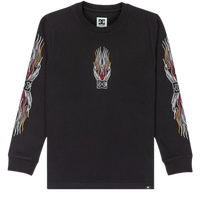 DC - Burnt Out LS Boy - Black - T-Shirt Langarm