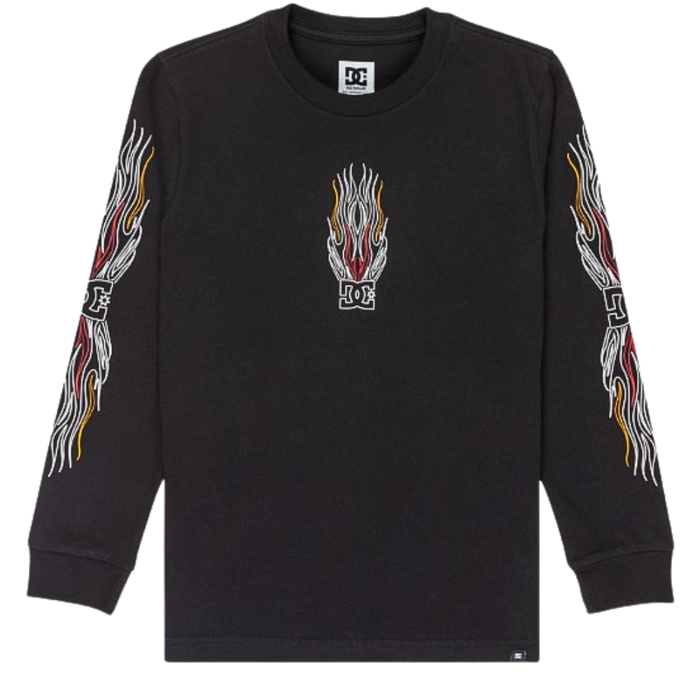 DC - Burnt Out LS Boy - Black - T-Shirt Langarm