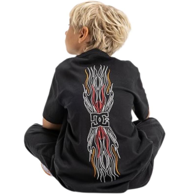 DC - Burnt Out LS Boy - Black - T-Shirt Langarm