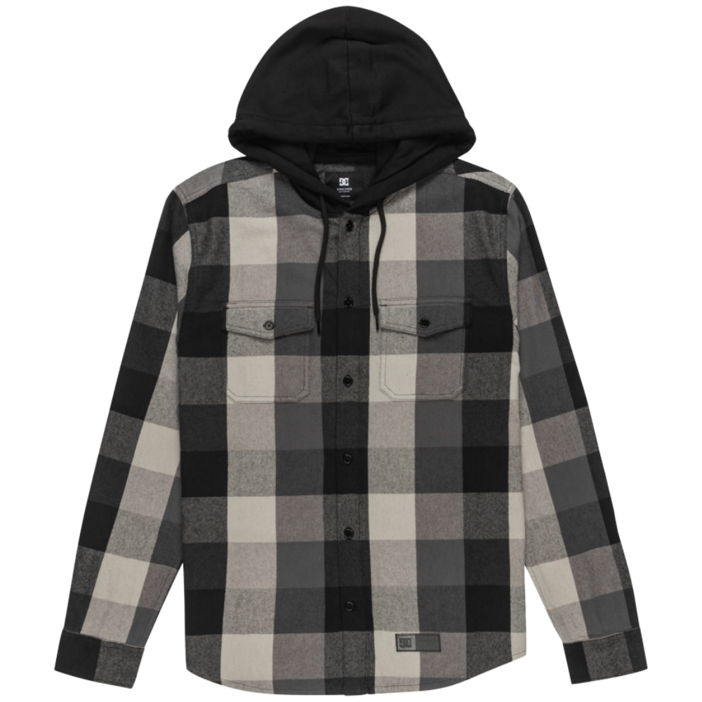 DC - Ruckus Hooded - Black - Langarmhemd