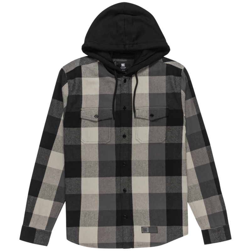 DC - Ruckus Hooded - Black - Langarmhemd