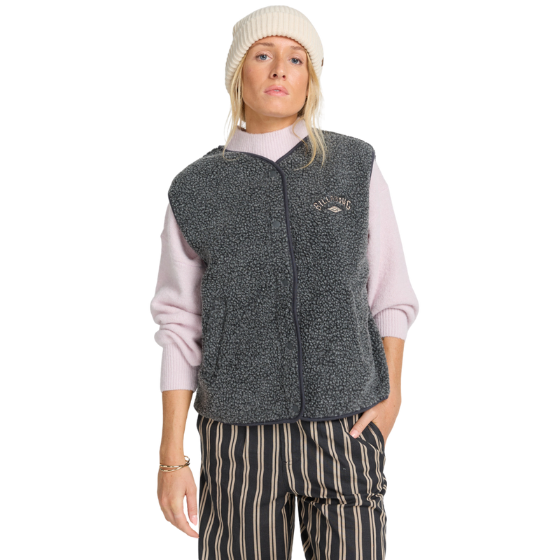 Billabong - Be Happy Vest - Black Sands - Fleece Weste