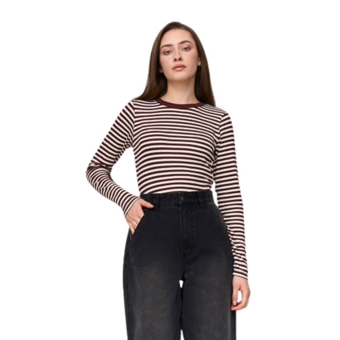 24Colours - T-Shirt Langarm - Bordeaux - T-Shirt Langarm