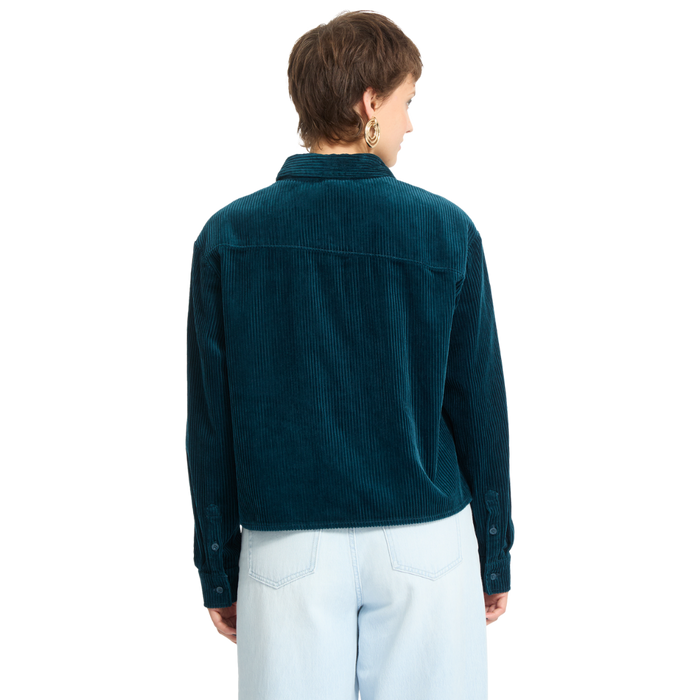 Volcom - Weellow Cord Shirt - Emerald Green - Langarmhemd