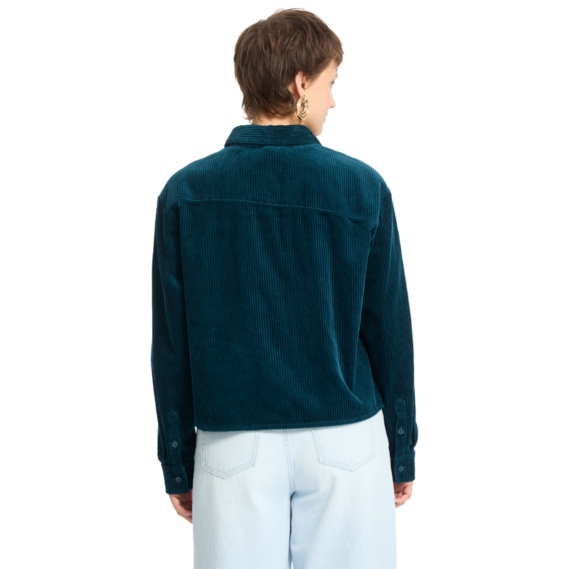 Volcom - Weellow Cord Shirt - Emerald Green - Langarmhemd