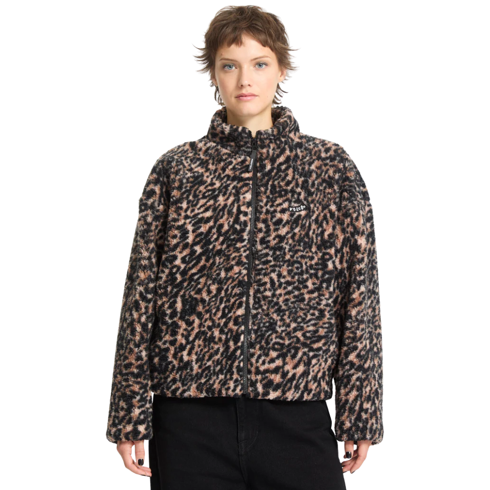 Volcom - Wylding Out Sherpa - Animal Print - Zip Crew