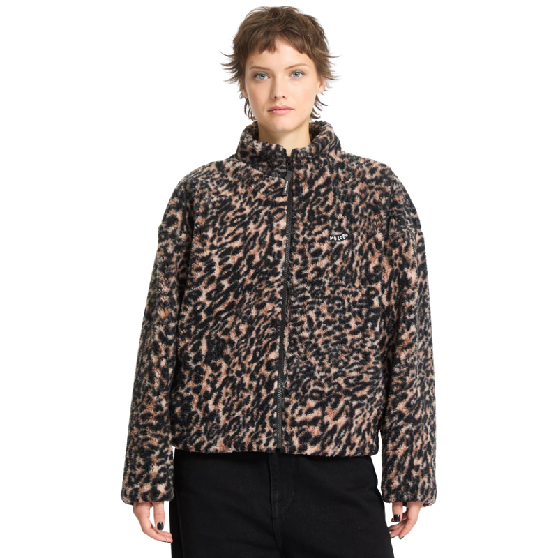 Volcom - Wylding Out Sherpa - Animal Print - Zip Crew
