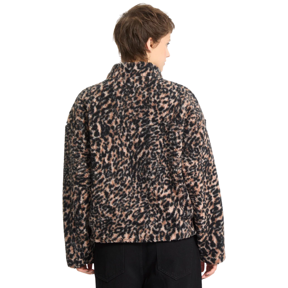 Volcom - Wylding Out Sherpa - Animal Print - Zip Crew