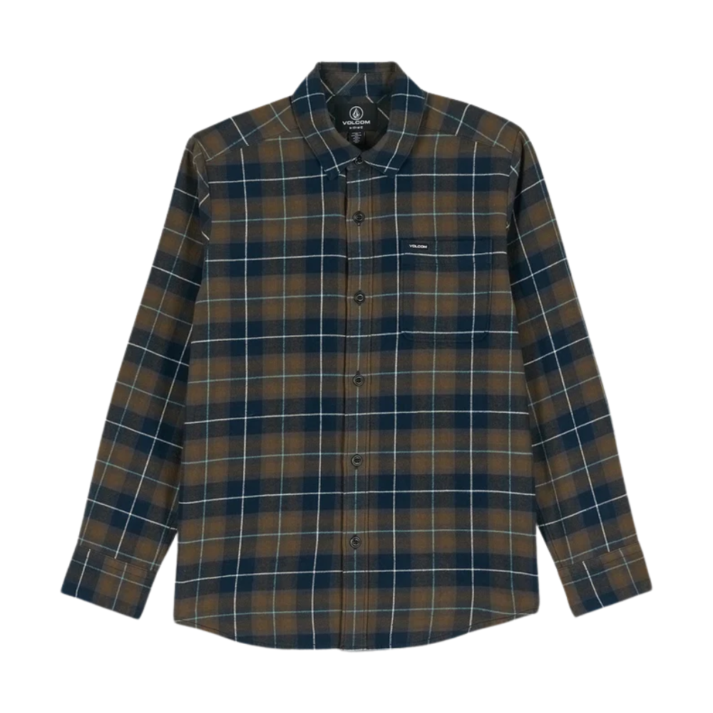 Volcom - Caden Plaid LS - Navy - Langarmhemd