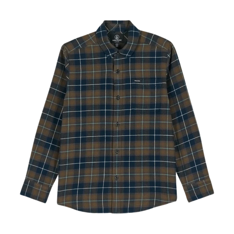 Volcom - Caden Plaid LS - Navy - Langarmhemd