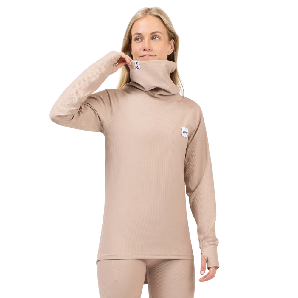 Eivy - Icecold Gaiter Rib Top - Sand - Funktions-Shirt Langarm