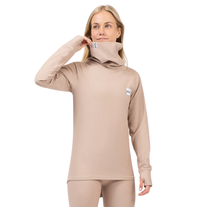 Eivy - Icecold Gaiter Rib Top - Sand - Funktions-Shirt Langarm