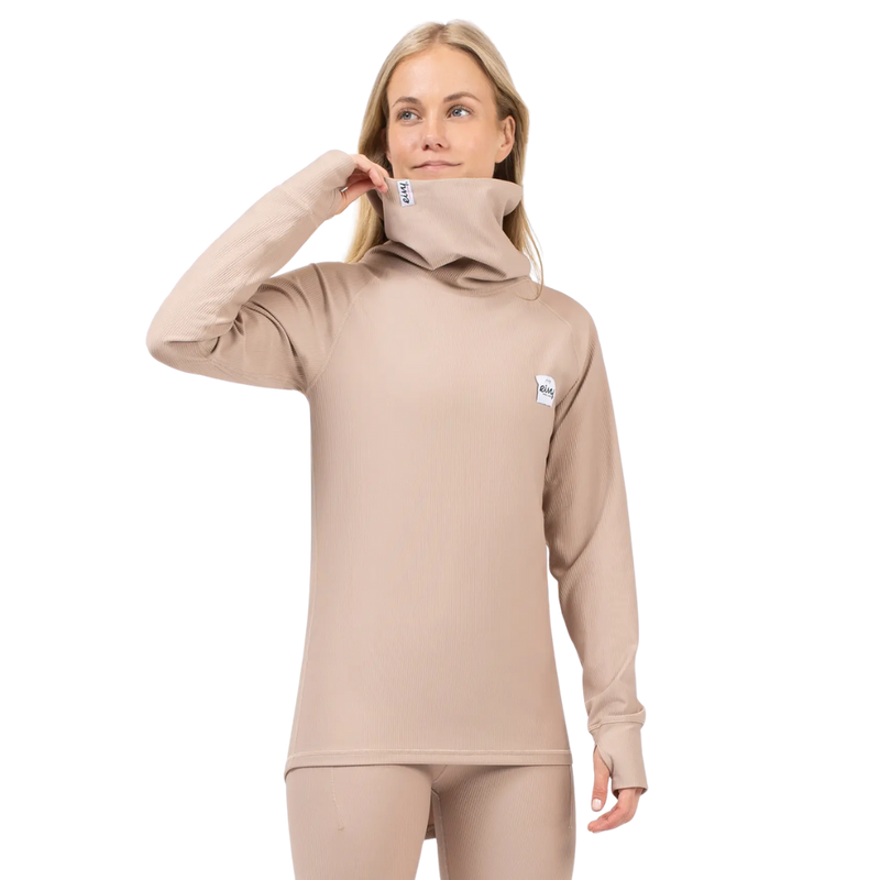 Eivy - Icecold Gaiter Rib Top - Sand - Funktions-Shirt Langarm