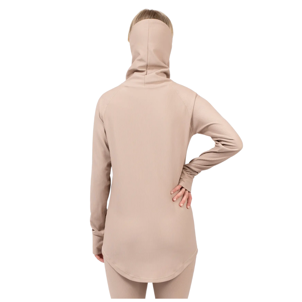 Eivy - Icecold Gaiter Rib Top - Sand - Funktions-Shirt Langarm