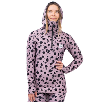 Eivy - Icecold Ziphood Top - Woodrose Cheetah - Funktions-Shirt Langarm