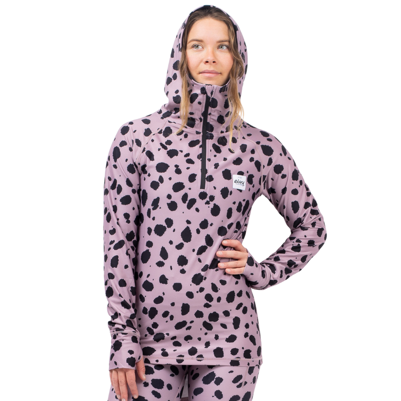 Eivy - Icecold Ziphood Top - Woodrose Cheetah - Funktions-Shirt Langarm