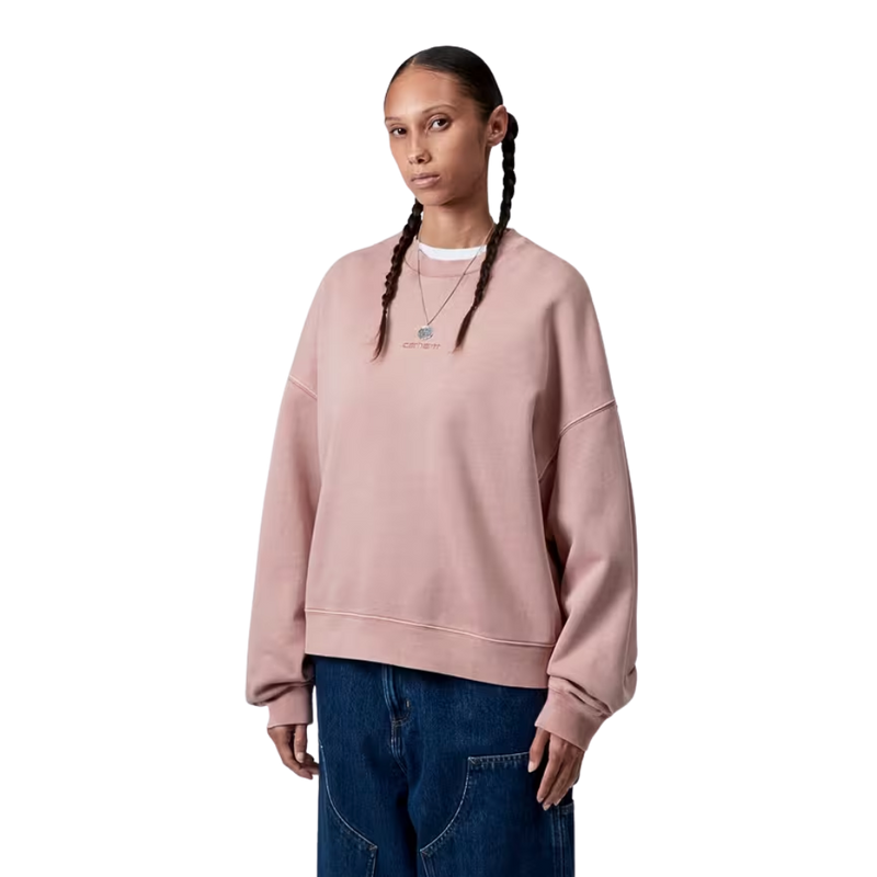 Carhartt - W Benton Sweat - Glassy Pink - Crew Sweater