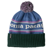 Patagonia - Powder Town Beanie - Park Stripe: Barnacle Blue - Bommelmütze