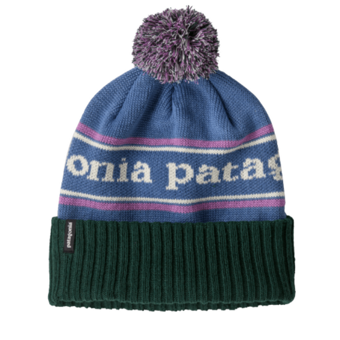 Patagonia - Powder Town Beanie - Park Stripe: Barnacle Blue - Bommelmütze