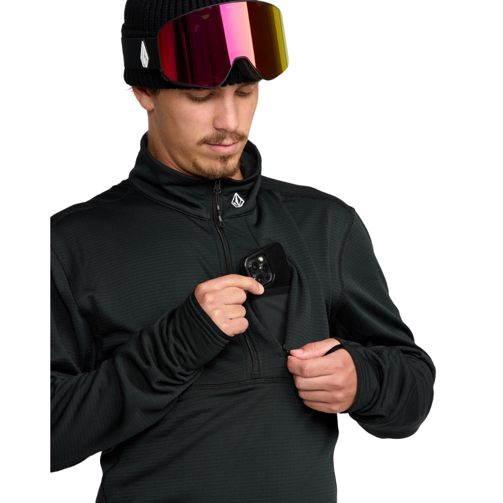 Volcom - Gridlock Mock Neck - Black - Funktions-Shirt Langarm