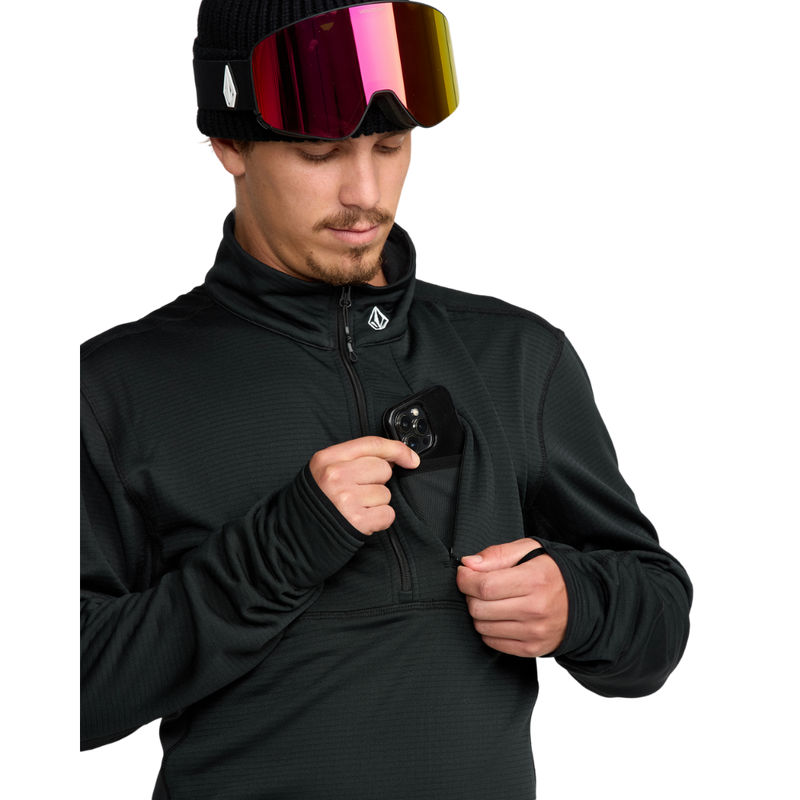 Volcom - Gridlock Mock Neck - Black - Funktions-Shirt Langarm