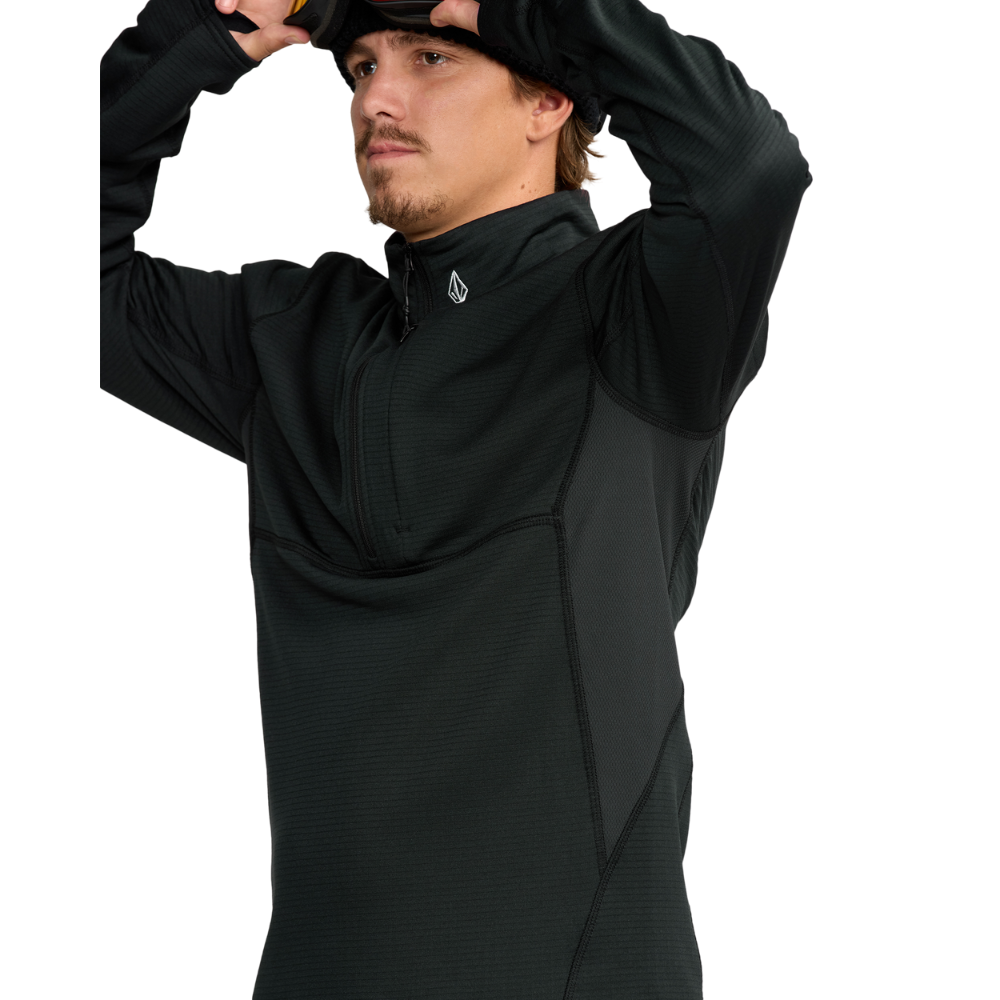 Volcom - Gridlock Mock Neck - Black - Funktions-Shirt Langarm