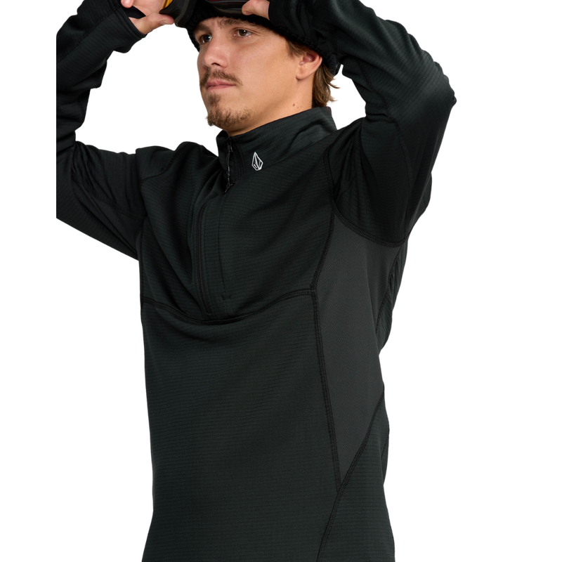 Volcom - Gridlock Mock Neck - Black - Funktions-Shirt Langarm
