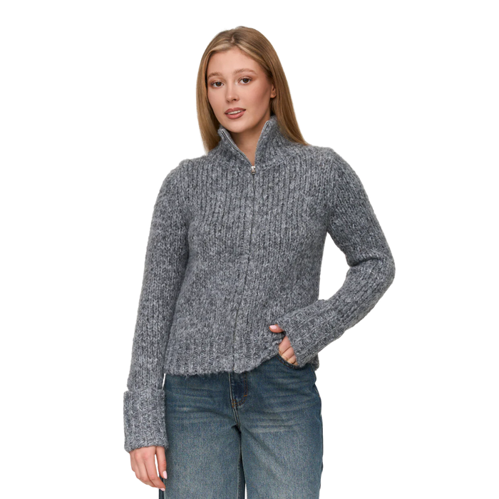 24Colours - Pullover - Grey - Zip Crew
