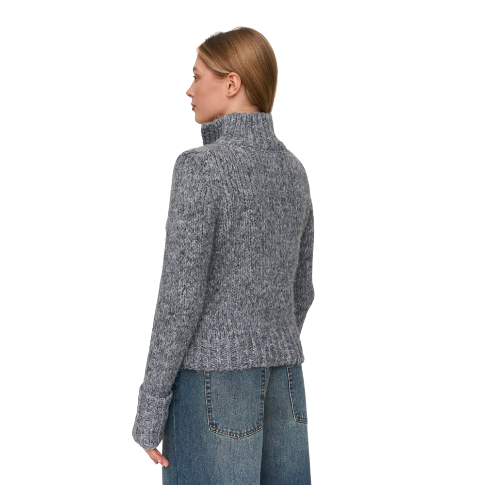 24Colours - Pullover - Grey - Zip Crew